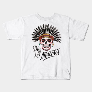 DIA DE LOS MUERTOS SKULL Kids T-Shirt